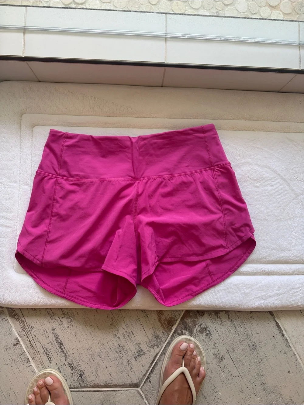 lululemon athletica Bright Pink Athletic Shorts high waste 4”